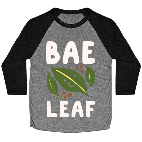 Bae Leaf White Print Baseball Tee