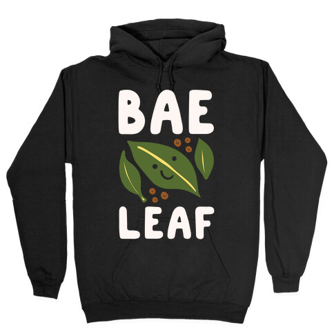 Bae Leaf White Print Hooded Sweatshirt