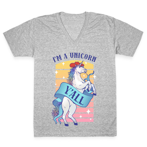 I'm a Unicorn Y'all V-Neck Tee Shirt