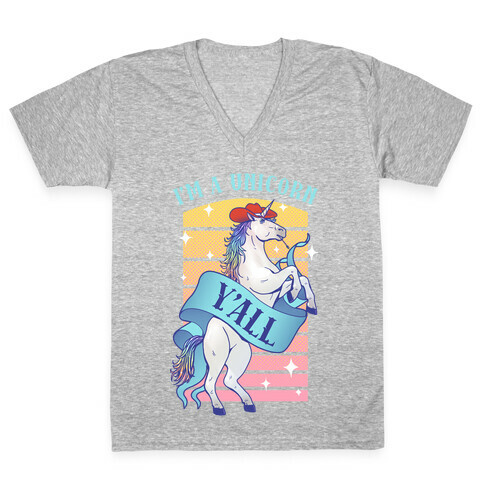 I'm a Unicorn Y'all V-Neck Tee Shirt