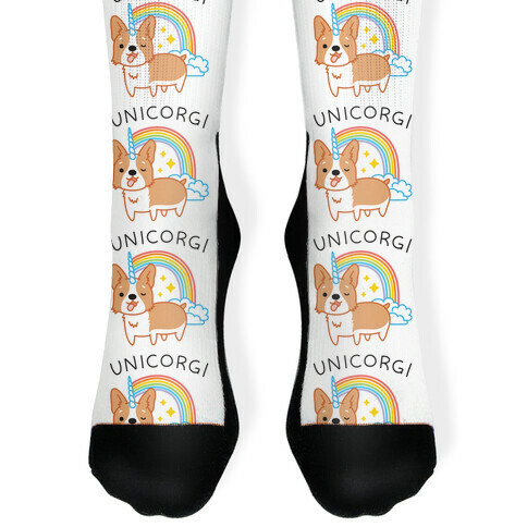 Unicorgi Corgi Unicorn Sock
