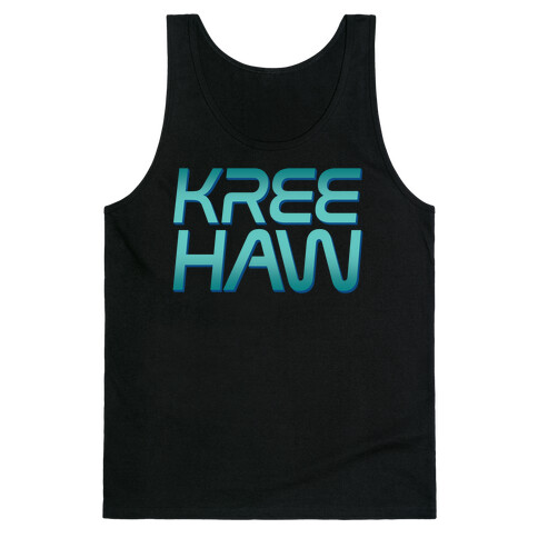 Kree Haw Parody White Print Tank Top