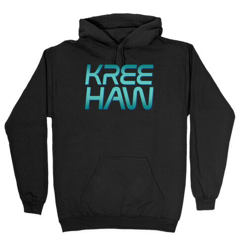 Kree Haw Parody White Print Hooded Sweatshirt