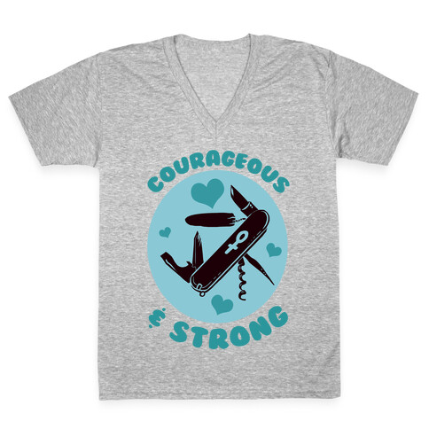 Courageous & Strong V-Neck Tee Shirt
