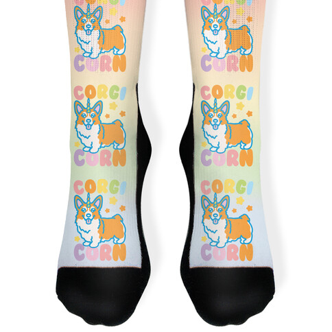 CorgiCorn Unciorn Corgi Sock