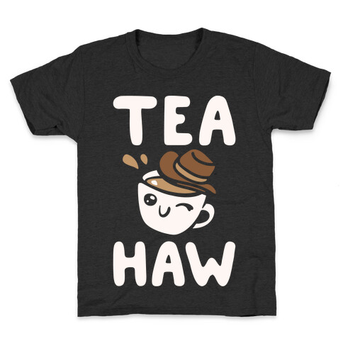 Tea Haw Parody White Print Kids T-Shirt