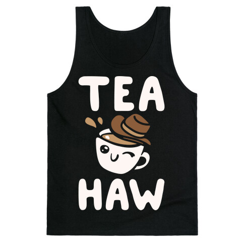 Tea Haw Parody White Print Tank Top