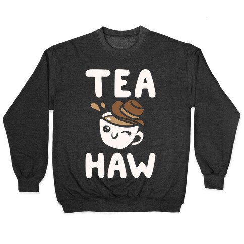 Tea Haw Parody White Print Pullover