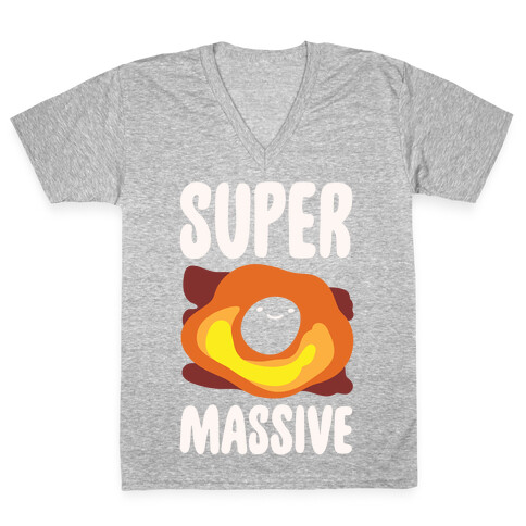 Super Massive Black Hole White Print V-Neck Tee Shirt