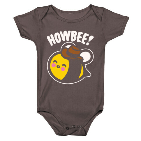 Howbee Howdy Bumble Bee Country Parody White Print Baby One-Piece