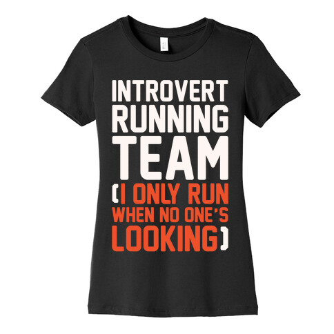 Introvert Running Team White Print Womens T-Shirt