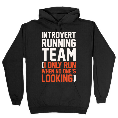 Introvert Running Team White Print Hooded Sweatshirt