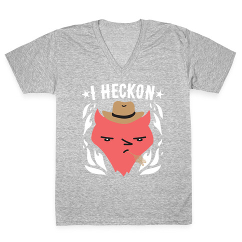 I Heckon Hell Cowboy V-Neck Tee Shirt