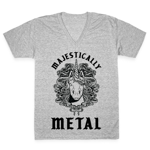 Majestically Metal Unicorn V-Neck Tee Shirt