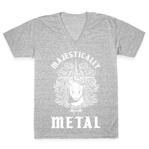 Majestically Metal Unicorn V-Neck Tee Shirt