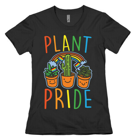 Plant Pride White Print Womens T-Shirt