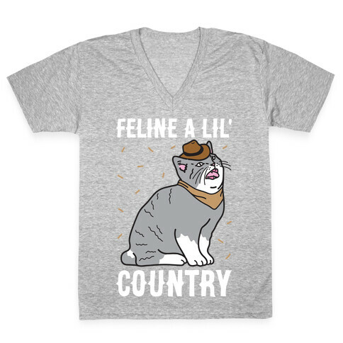 Feline A Lil' Country V-Neck Tee Shirt
