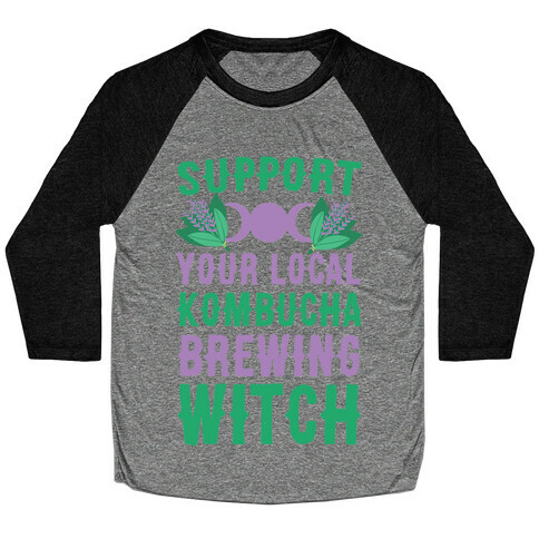 Support Your Local Kombucha-Brewing Witch Baseball Tee