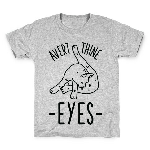 Avert Thine Eyes Cat Licking Butthole Kids T-Shirt