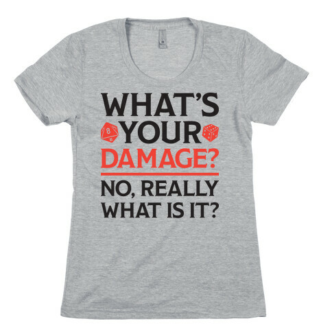 What's Your Damage D&D Womens T-Shirt
