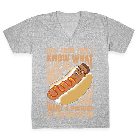 I Just Want A Picture of a Got Dang Hot dog!  V-Neck Tee Shirt