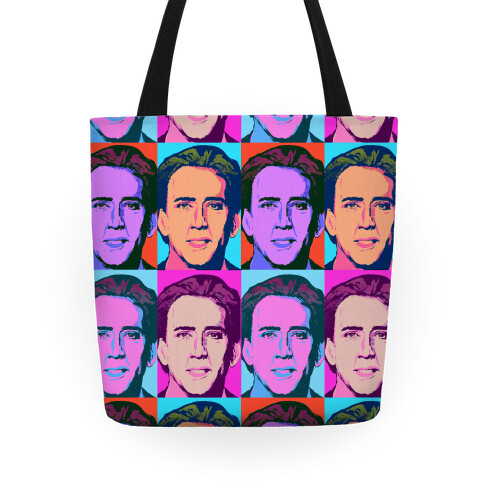 Nicholas Cage Pop Art Parody Tote