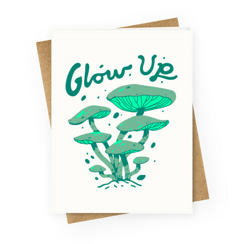 Glow up Bioluminescent Mushrooms Greeting Card