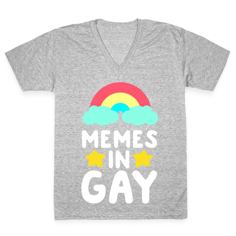 Memes in Gay V-Neck Tee Shirt