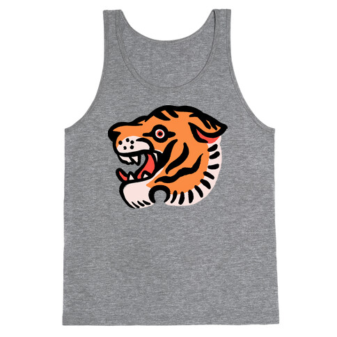 Old School Tiger Tattoo Head Tank Top