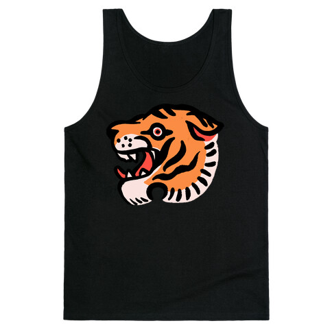 Old School Tiger Tattoo Head Tank Top