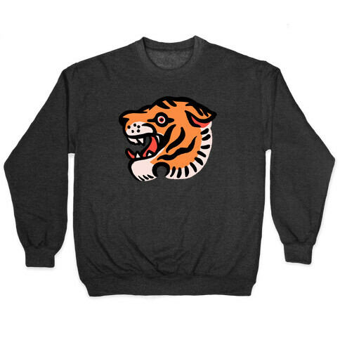 Old School Tiger Tattoo Head Pullover