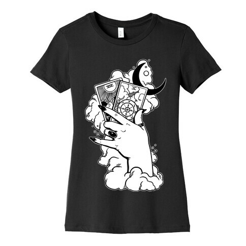 Hand Holding Tarot Cards Womens T-Shirt