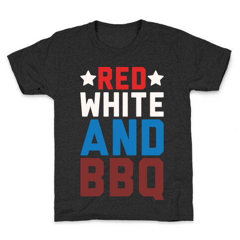 Red White And BBQ White Print Kids T-Shirt