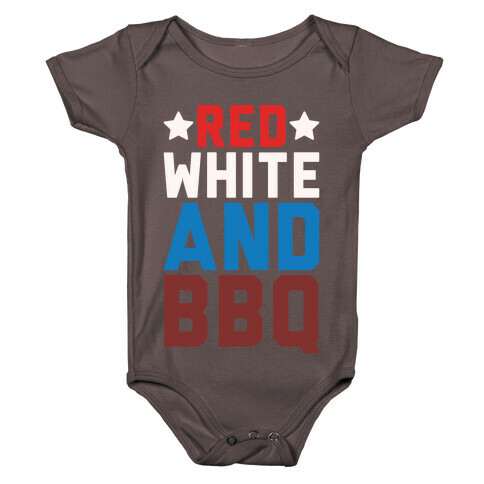 Red White And BBQ White Print Baby One-Piece