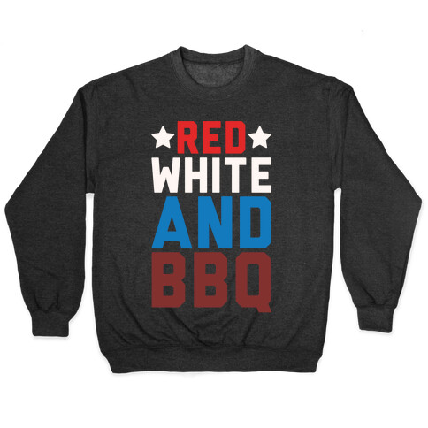 Red White And BBQ White Print Pullover