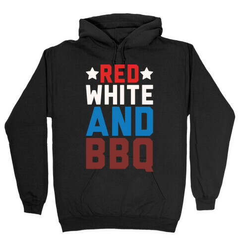 Red White And BBQ White Print Hooded Sweatshirt