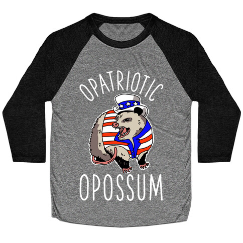 Opatriotic Opossum Baseball Tee