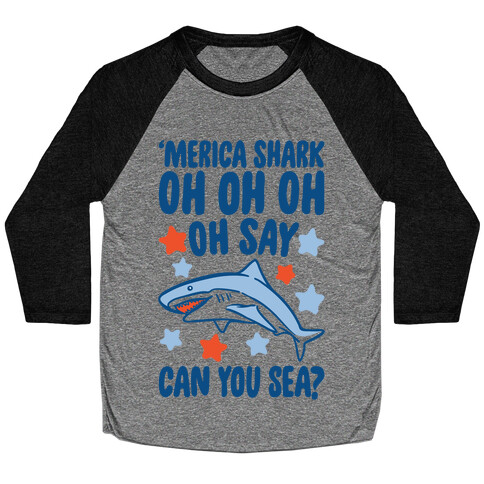 'Merica Shark Parody Baseball Tee