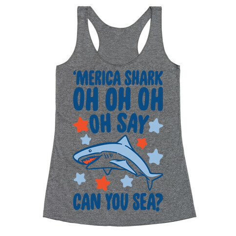 'Merica Shark Parody Racerback Tank Top