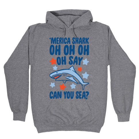 'Merica Shark Parody Hooded Sweatshirt