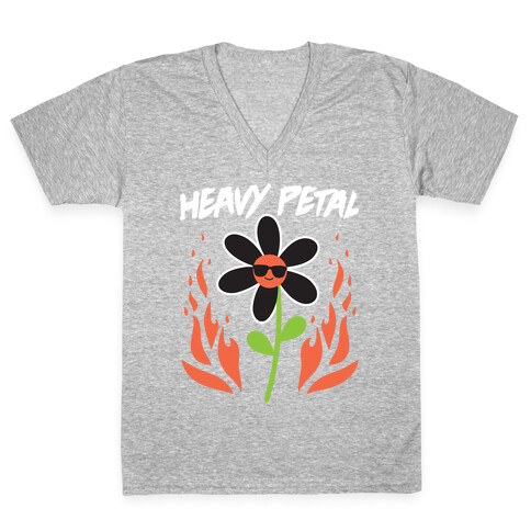 Heavy Petal Flower V-Neck Tee Shirt