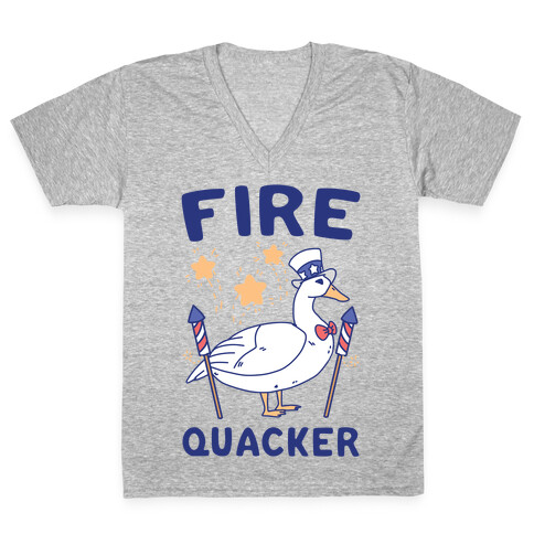 Fire Quacker  V-Neck Tee Shirt