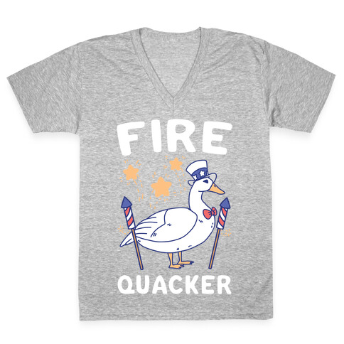 Fire Quacker  V-Neck Tee Shirt