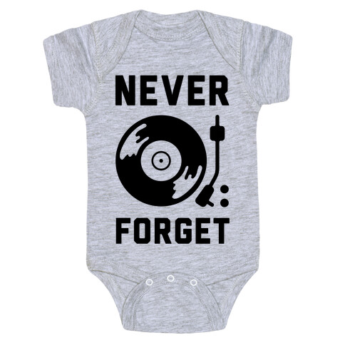 Never Forget Vinyl Records Baby One-Piece