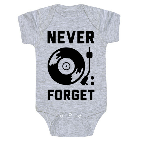 Never Forget Vinyl Records Baby One-Piece
