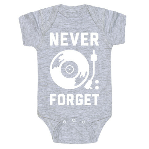 Never Forget Vinyl Records Baby One-Piece