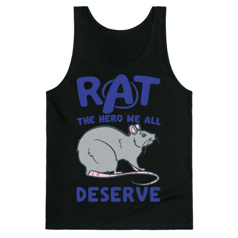 Rat the Hero We All Deserve Parody White Print Tank Top