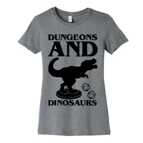 Dungeons and Dinosaurs Parody Womens T-Shirt