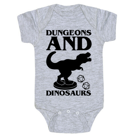 Dungeons and Dinosaurs Parody Baby One-Piece