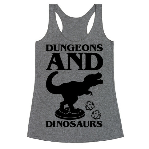 Dungeons and Dinosaurs Parody Racerback Tank Top